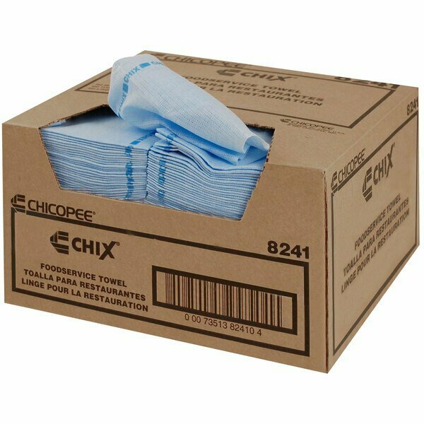 Chicopee 8241 Chix 13'' x 24'' Blue Medium-Duty Foodservice Towel - 150/Case, 150PK 2488241